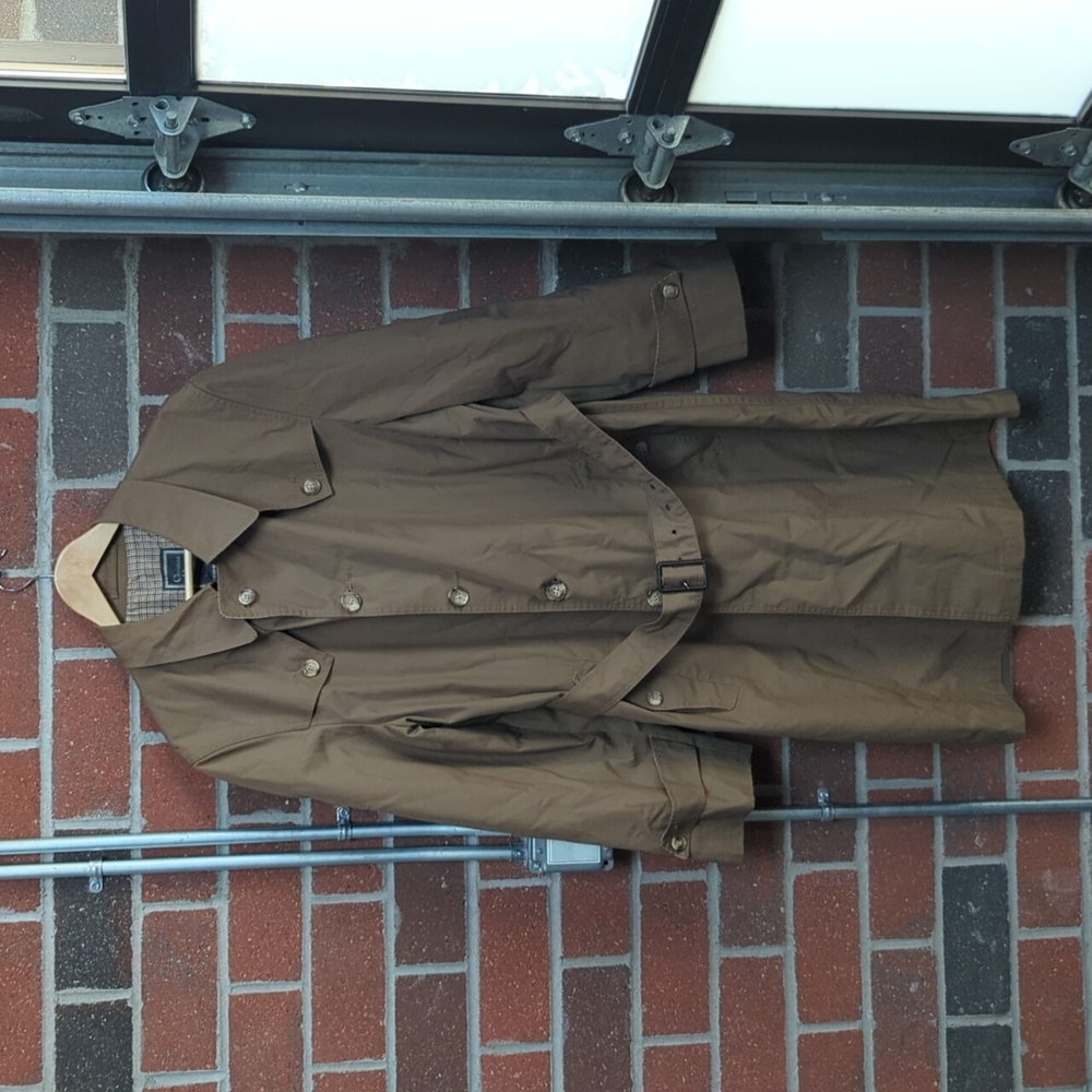 Christian Dior Men's Lightweight Camel Belted Button Up Trench Coat Size 44L